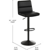 image:imageFlash Furniture Hughes Set of 2 Modern Commercial Grade Barstools  Black LeatherSoft Upholstery  Adjusts from Counter to Bar Height  MidBack  Channel StitchingBlackBlack