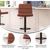 image:imageFlash Furniture Hughes Set of 2 Modern Commercial Grade Barstools  Black LeatherSoft Upholstery  Adjusts from Counter to Bar Height  MidBack  Channel StitchingCognacBlack
