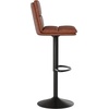 image:imageFlash Furniture Hughes Set of 2 Modern Commercial Grade Barstools  Black LeatherSoft Upholstery  Adjusts from Counter to Bar Height  MidBack  Channel StitchingCognacBlack
