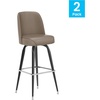image:imageFlash Furniture James Commercial Grade Metal Barstool with Swivel Bucket Seat Vinyl Upholstered Seat Tubular Footrest Weathered BrownBeige