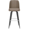 image:imageFlash Furniture James Commercial Grade Metal Barstool with Swivel Bucket Seat Vinyl Upholstered Seat Tubular Footrest Weathered BrownBeige