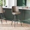 image:imageFlash Furniture James Commercial Grade Metal Barstool with Swivel Bucket Seat Vinyl Upholstered Seat Tubular Footrest Weathered BrownBeige