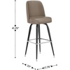 image:imageFlash Furniture James Commercial Grade Metal Barstool with Swivel Bucket Seat Vinyl Upholstered Seat Tubular Footrest Weathered BrownBeige