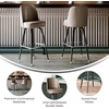 image:imageFlash Furniture James Commercial Grade Metal Barstool with Swivel Bucket Seat Vinyl Upholstered Seat Tubular Footrest Weathered BrownBeige