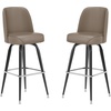 image:imageFlash Furniture James Commercial Grade Metal Barstool with Swivel Bucket Seat Vinyl Upholstered Seat Tubular Footrest Weathered BrownBeige