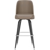 image:imageFlash Furniture James Commercial Grade Metal Barstool with Swivel Bucket Seat Vinyl Upholstered Seat Tubular Footrest Weathered BrownBeige