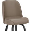image:imageFlash Furniture James Commercial Grade Metal Barstool with Swivel Bucket Seat Vinyl Upholstered Seat Tubular Footrest Weathered BrownBeige