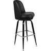 image:imageFlash Furniture James Commercial Grade Metal Barstool with Swivel Bucket Seat Vinyl Upholstered Seat Tubular Footrest Weathered BrownBlack