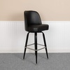 image:imageFlash Furniture James Commercial Grade Metal Barstool with Swivel Bucket Seat Vinyl Upholstered Seat Tubular Footrest Weathered BrownBlack