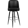 image:imageFlash Furniture James Commercial Grade Metal Barstool with Swivel Bucket Seat Vinyl Upholstered Seat Tubular Footrest Weathered BrownBlack