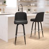 image:imageFlash Furniture James Commercial Grade Metal Barstool with Swivel Bucket Seat Vinyl Upholstered Seat Tubular Footrest Weathered BrownBlack