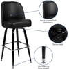 image:imageFlash Furniture James Commercial Grade Metal Barstool with Swivel Bucket Seat Vinyl Upholstered Seat Tubular Footrest Weathered BrownBlack