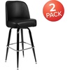 image:imageFlash Furniture James Commercial Grade Metal Barstool with Swivel Bucket Seat Vinyl Upholstered Seat Tubular Footrest Weathered BrownBlack