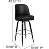 image:imageFlash Furniture James Commercial Grade Metal Barstool with Swivel Bucket Seat Vinyl Upholstered Seat Tubular Footrest Weathered BrownBlack