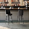 image:imageFlash Furniture James Commercial Grade Metal Barstool with Swivel Bucket Seat Vinyl Upholstered Seat Tubular Footrest Weathered BrownDark Brown