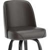 image:imageFlash Furniture James Commercial Grade Metal Barstool with Swivel Bucket Seat Vinyl Upholstered Seat Tubular Footrest Weathered BrownDark Brown