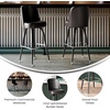 image:imageFlash Furniture James Commercial Grade Metal Barstool with Swivel Bucket Seat Vinyl Upholstered Seat Tubular Footrest Weathered BrownDark Brown
