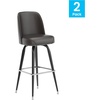 image:imageFlash Furniture James Commercial Grade Metal Barstool with Swivel Bucket Seat Vinyl Upholstered Seat Tubular Footrest Weathered BrownDark Brown