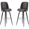 image:imageFlash Furniture James Commercial Grade Metal Barstool with Swivel Bucket Seat Vinyl Upholstered Seat Tubular Footrest Weathered BrownDark Brown