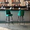 image:imageFlash Furniture James Commercial Grade Metal Barstool with Swivel Bucket Seat Vinyl Upholstered Seat Tubular Footrest Weathered BrownGreen