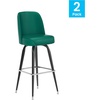 image:imageFlash Furniture James Commercial Grade Metal Barstool with Swivel Bucket Seat Vinyl Upholstered Seat Tubular Footrest Weathered BrownGreen