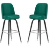 image:imageFlash Furniture James Commercial Grade Metal Barstool with Swivel Bucket Seat Vinyl Upholstered Seat Tubular Footrest Weathered BrownGreen