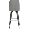 image:imageFlash Furniture James Commercial Grade Metal Barstool with Swivel Bucket Seat Vinyl Upholstered Seat Tubular Footrest Weathered BrownGrey