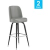 image:imageFlash Furniture James Commercial Grade Metal Barstool with Swivel Bucket Seat Vinyl Upholstered Seat Tubular Footrest Weathered BrownGrey