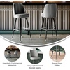 image:imageFlash Furniture James Commercial Grade Metal Barstool with Swivel Bucket Seat Vinyl Upholstered Seat Tubular Footrest Weathered BrownGrey