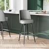 image:imageFlash Furniture James Commercial Grade Metal Barstool with Swivel Bucket Seat Vinyl Upholstered Seat Tubular Footrest Weathered BrownGrey