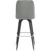image:imageFlash Furniture James Commercial Grade Metal Barstool with Swivel Bucket Seat Vinyl Upholstered Seat Tubular Footrest Weathered BrownGrey