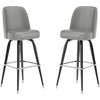 image:imageFlash Furniture James Commercial Grade Metal Barstool with Swivel Bucket Seat Vinyl Upholstered Seat Tubular Footrest Weathered BrownGrey