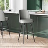 image:imageFlash Furniture James Commercial Grade Metal Barstool with Swivel Bucket Seat Vinyl Upholstered Seat Tubular Footrest Weathered BrownGrey