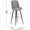 image:imageFlash Furniture James Commercial Grade Metal Barstool with Swivel Bucket Seat Vinyl Upholstered Seat Tubular Footrest Weathered BrownGrey