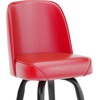 image:imageFlash Furniture James Commercial Grade Metal Barstool with Swivel Bucket Seat Vinyl Upholstered Seat Tubular Footrest Weathered BrownRed