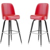 image:imageFlash Furniture James Commercial Grade Metal Barstool with Swivel Bucket Seat Vinyl Upholstered Seat Tubular Footrest Weathered BrownRed