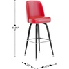 image:imageFlash Furniture James Commercial Grade Metal Barstool with Swivel Bucket Seat Vinyl Upholstered Seat Tubular Footrest Weathered BrownRed
