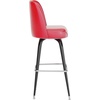 image:imageFlash Furniture James Commercial Grade Metal Barstool with Swivel Bucket Seat Vinyl Upholstered Seat Tubular Footrest Weathered BrownRed