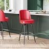 image:imageFlash Furniture James Commercial Grade Metal Barstool with Swivel Bucket Seat Vinyl Upholstered Seat Tubular Footrest Weathered BrownRed