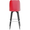 image:imageFlash Furniture James Commercial Grade Metal Barstool with Swivel Bucket Seat Vinyl Upholstered Seat Tubular Footrest Weathered BrownRed