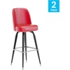 image:imageFlash Furniture James Commercial Grade Metal Barstool with Swivel Bucket Seat Vinyl Upholstered Seat Tubular Footrest Weathered BrownRed