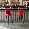 image:imageFlash Furniture James Commercial Grade Metal Barstool with Swivel Bucket Seat Vinyl Upholstered Seat Tubular Footrest Weathered BrownRed