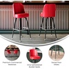 image:imageFlash Furniture James Commercial Grade Metal Barstool with Swivel Bucket Seat Vinyl Upholstered Seat Tubular Footrest Weathered BrownRed