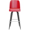 image:imageFlash Furniture James Commercial Grade Metal Barstool with Swivel Bucket Seat Vinyl Upholstered Seat Tubular Footrest Weathered BrownRed