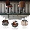 image:imageFlash Furniture James Commercial Grade Metal Barstool with Swivel Bucket Seat Vinyl Upholstered Seat Tubular Footrest Weathered BrownWeathered Brown