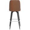 image:imageFlash Furniture James Commercial Grade Metal Barstool with Swivel Bucket Seat Vinyl Upholstered Seat Tubular Footrest Weathered BrownWeathered Brown