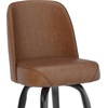 image:imageFlash Furniture James Commercial Grade Metal Barstool with Swivel Bucket Seat Vinyl Upholstered Seat Tubular Footrest Weathered BrownWeathered Brown