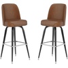 image:imageFlash Furniture James Commercial Grade Metal Barstool with Swivel Bucket Seat Vinyl Upholstered Seat Tubular Footrest Weathered BrownWeathered Brown