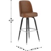 image:imageFlash Furniture James Commercial Grade Metal Barstool with Swivel Bucket Seat Vinyl Upholstered Seat Tubular Footrest Weathered BrownWeathered Brown