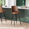 image:imageFlash Furniture James Commercial Grade Metal Barstool with Swivel Bucket Seat Vinyl Upholstered Seat Tubular Footrest Weathered BrownWeathered Brown